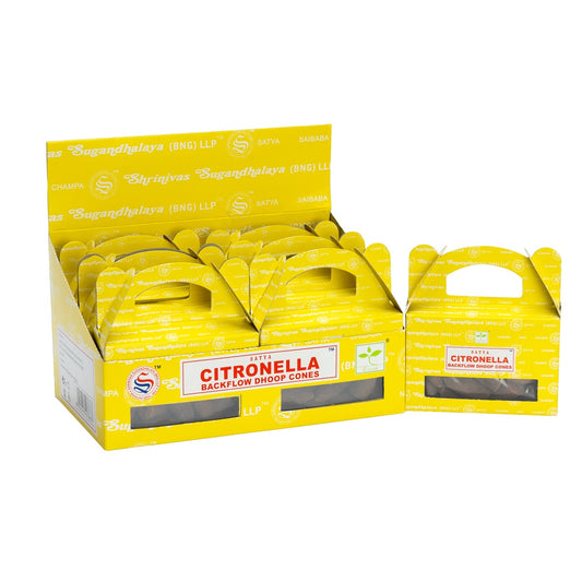 Satya Citronella Backflow Dhoop Cones – Pack of 6