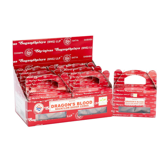 Satya Dragon's Blood Backflow Dhoop Cones – Pack of 6