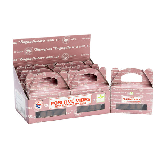Satya Positive Vibes Backflow Dhoop Cones – Pack of 6