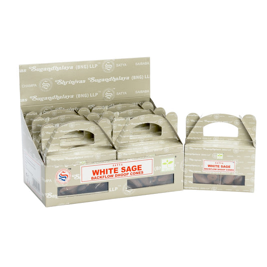 Satya White Sage Backflow Dhoop Cones – Pack of 6