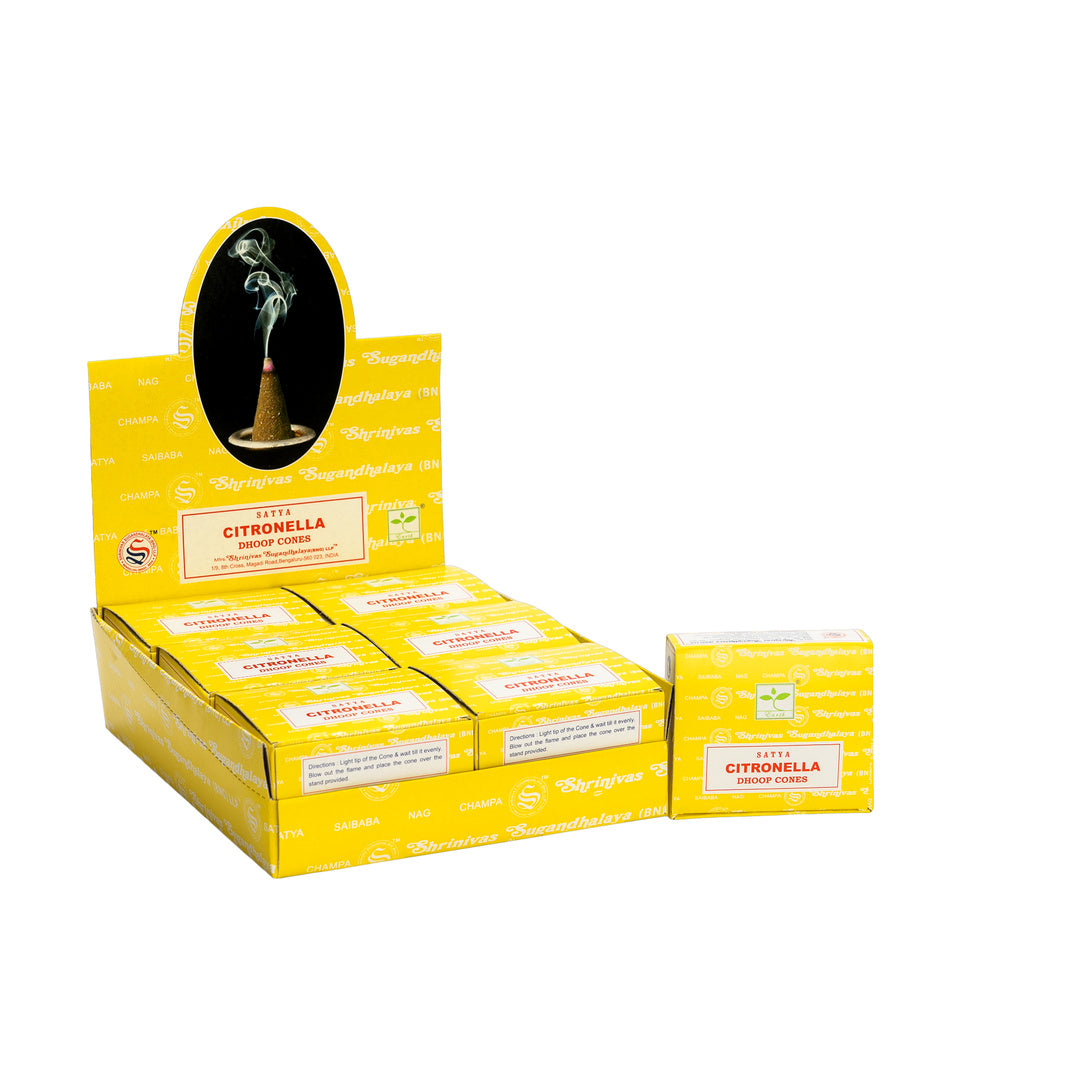 Satya Dhoop Cones Citronella – Box of 12 Packs