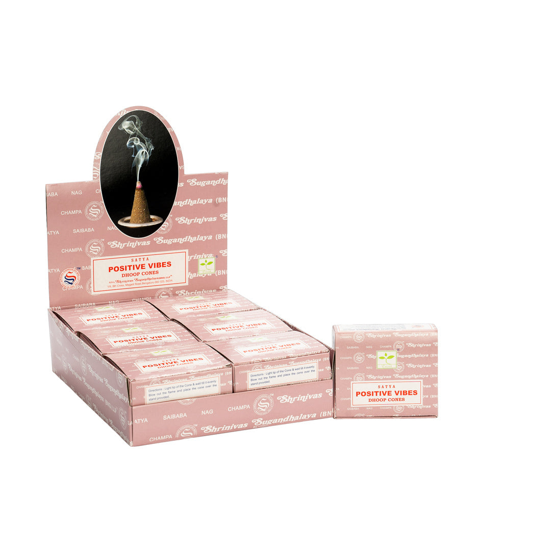 Satya Dhoop Cones Positive Vibes – Box of 12 Packs