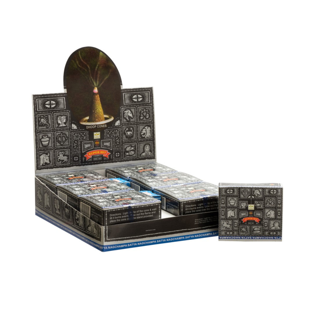 Satya Dhoop Cones Super Hit – Box of 12 Packs
