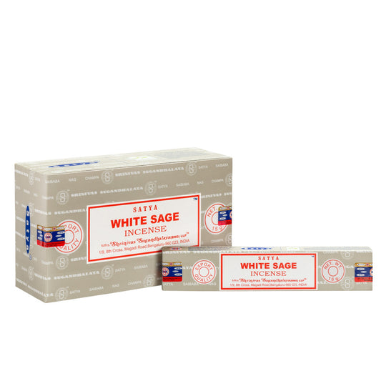 Satya White Sage Masala Incense 15g – Box of 12