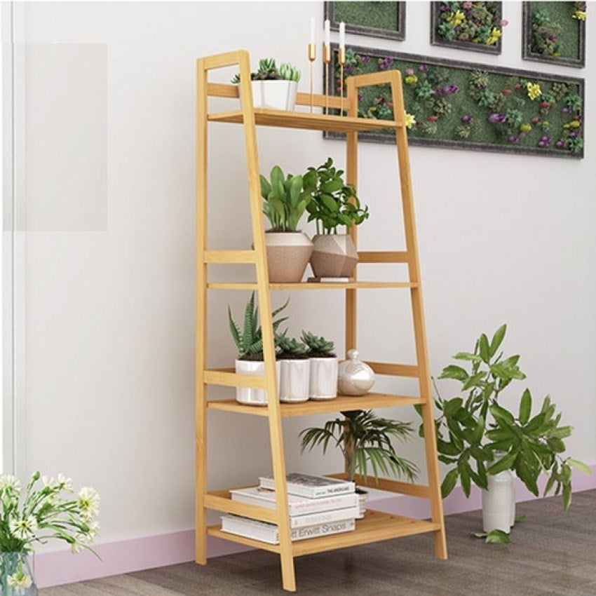 4-Tier Bamboo Rack/ Ladder Shelf