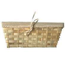 Load image into Gallery viewer, Natural Bamboo Basket with Fabric Lining – Ideal for Storage &amp; Gifting
