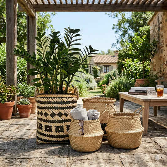 Handwoven Seagrass Belly Basket - 50cm