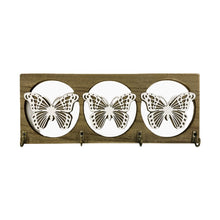 Load image into Gallery viewer, Wall Wood Key Holder With Hooks - Butterflies
