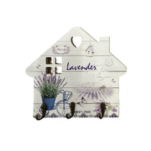 Load image into Gallery viewer, Wall Wood Key Holder with 3 Hooks- Lavender
