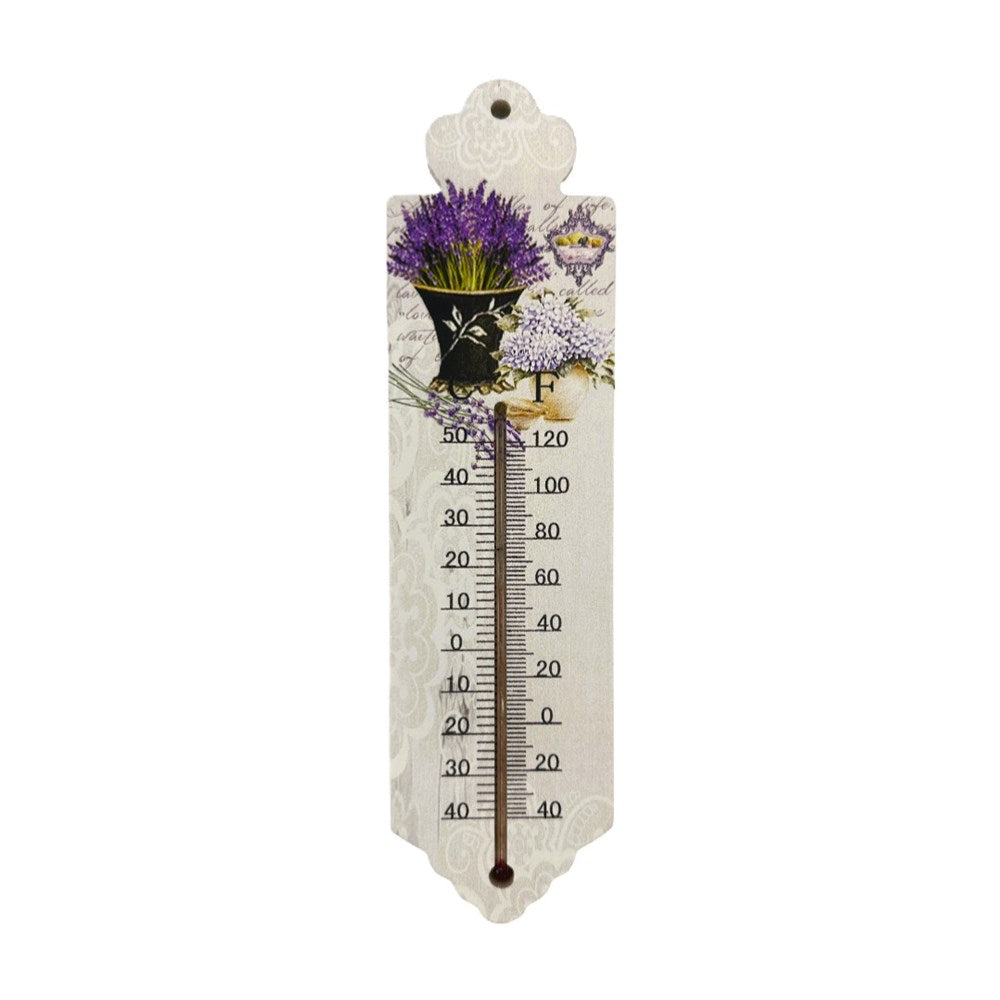 Wood Wall Hanging Thermometer - Lavender