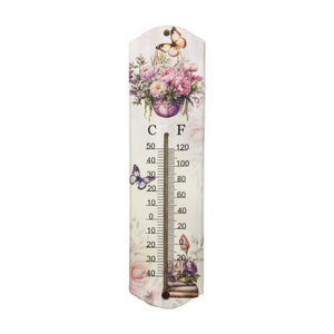 Wood Wall Hanging Thermometer - Rose