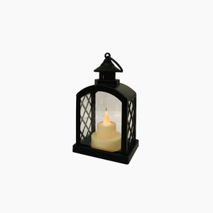 LED Lantern Candle with Cross Grids - 15cm
