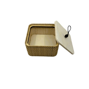 Bamboo Storage Pull Up Box With Lid - Natural