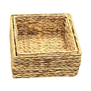 Water Hyacinth Nesting Square Basket(Set of 2pcs)