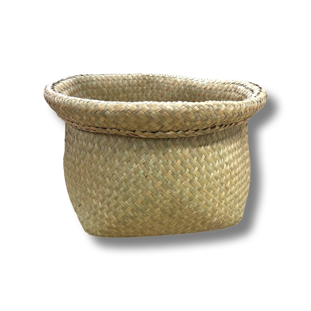 Flax/Seagrass Pot Palm Basket Natural 25cm