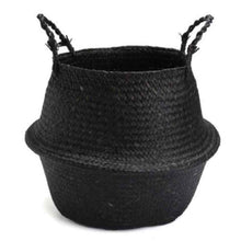 Load image into Gallery viewer, Flax/Seagrass Belly Basket Black
