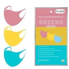 Load image into Gallery viewer, GREEND Polyurethane Mask Coloured 3pcs pack(Pink,Yellow&amp;Blue)
