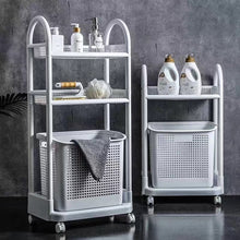 Load image into Gallery viewer, Laundry trolley 2 shelves with Basket
