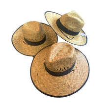 Load image into Gallery viewer, Flax/Seagrass Fishing Hat with black band-56mm
