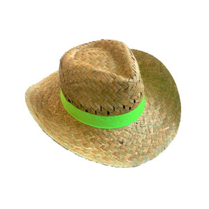 Flax/Seagrass Hat with green band